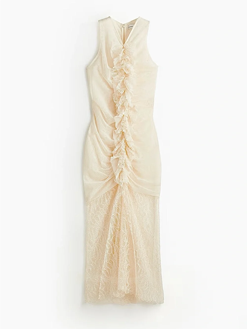 H&M STUDIO COLLECTION
NWT CREAM RUFFLE-TRIMMED LACE DRESS - Picture 2 of 9